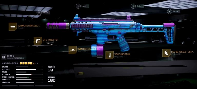 HRM-9 SMG loadout for Call of Duty: Warzone.