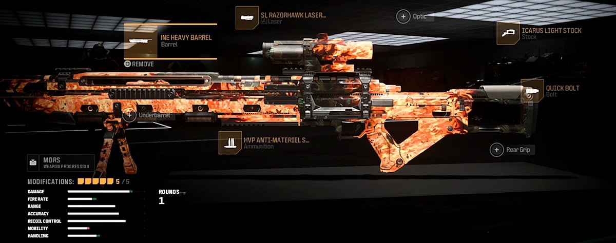 Content Creator NYSL Aydan's MORS sniper rifle loadout in Warzone Season 3.