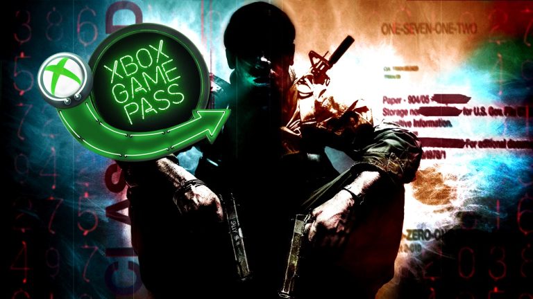 Composite image featuring a Call of Duty Black Ops themed background with an overlaid Xbox Game Pass logo, hinting at the inclusion of Black Ops 6 in the subscription service