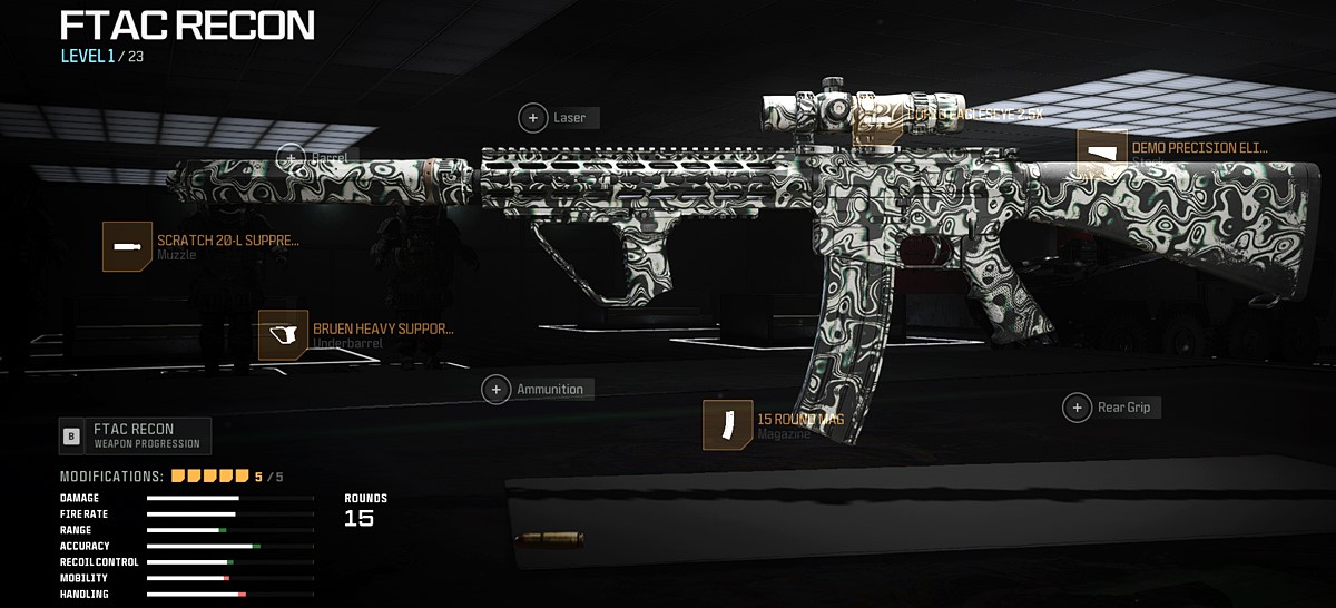 Warzone Season 3 Reloaded weapon loadout featuring the FTAC Recon Battle Rifle.